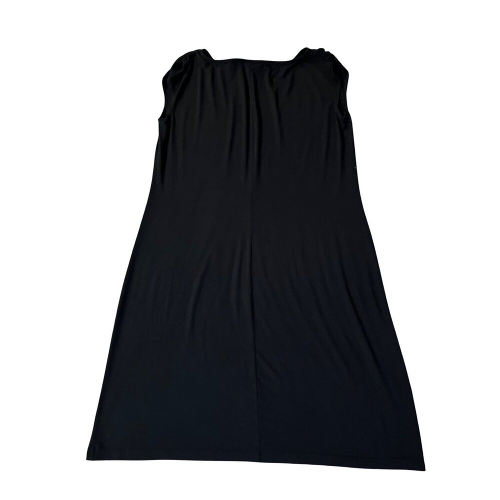 Chico’s Black Sleeveless Dress Women’s Size 1 (M/8) Ruched Shoulders Rayon Blend - Picture 13 of 13